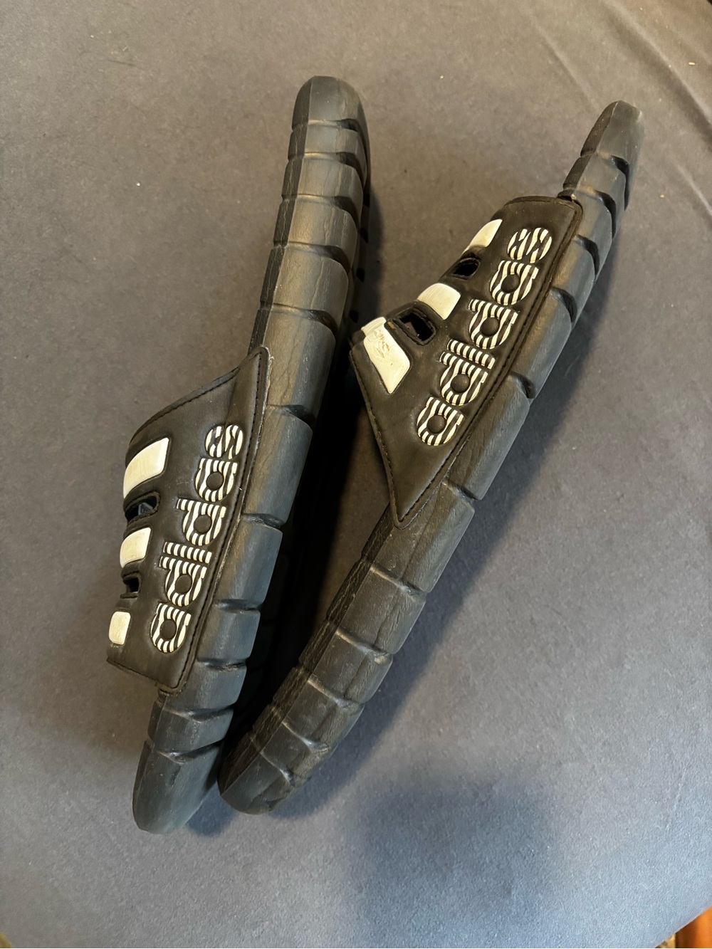 adidas Black and White Logo Slide Sandals